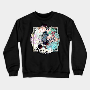 Japanese Design Floral Cherry Blossom Retro Art Earth Colours Streetwear Urban 566 Crewneck Sweatshirt